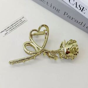 Brand New Top Fashion Gold Rose Hair Clip